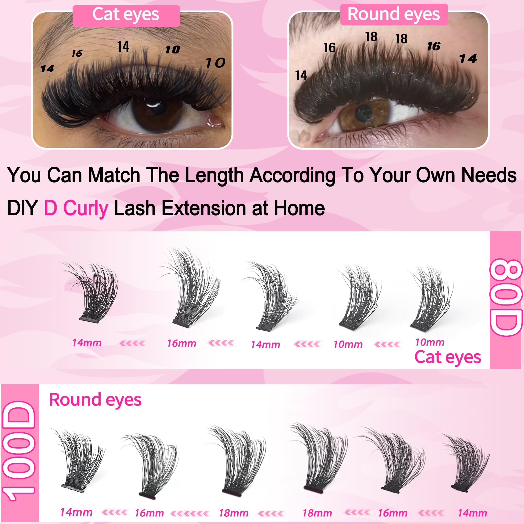 Pestañas wispy hushlibaby en longitudes 10–18 mm para looks variados