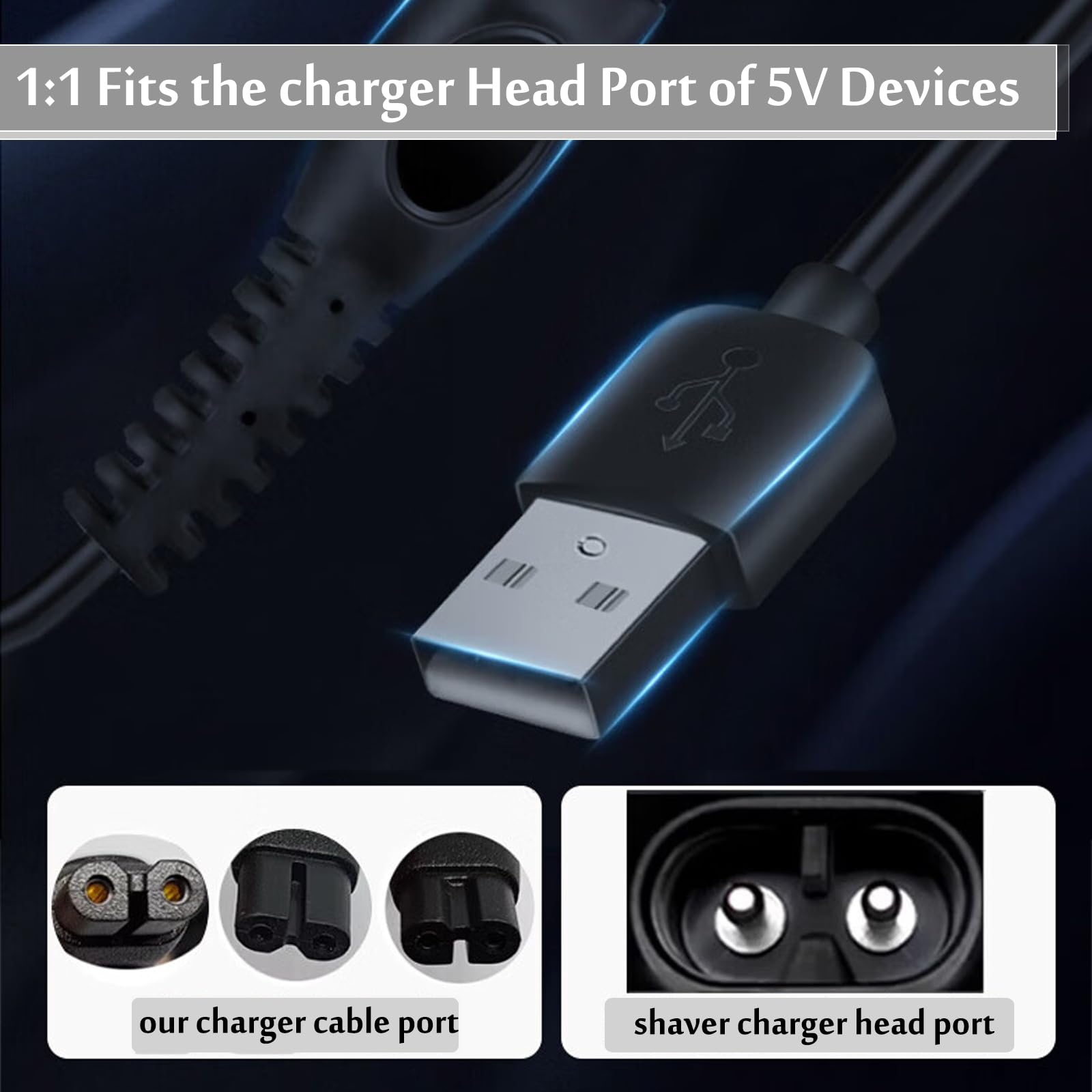 HX-CQHY cable de carga USB 5V, paquete de 2 piezas para uso diario.