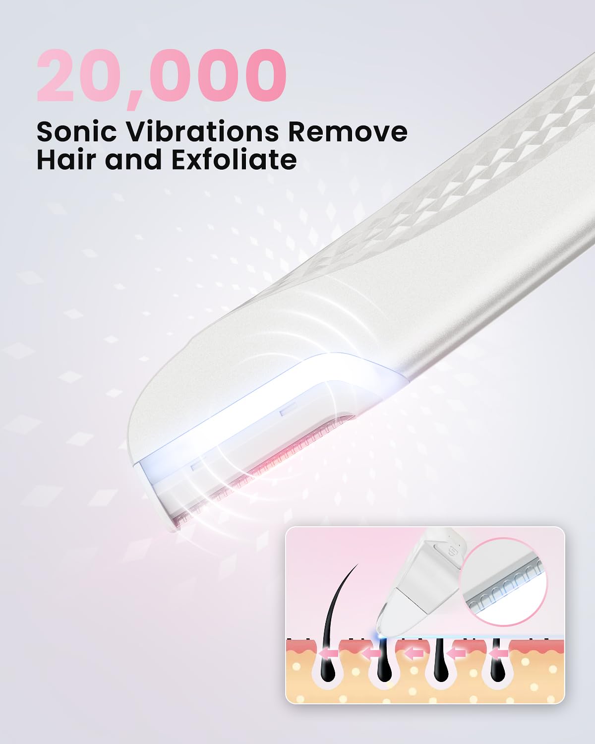 Hyhail Dermaplane con iluminación LED para ver vello y piel con claridad.