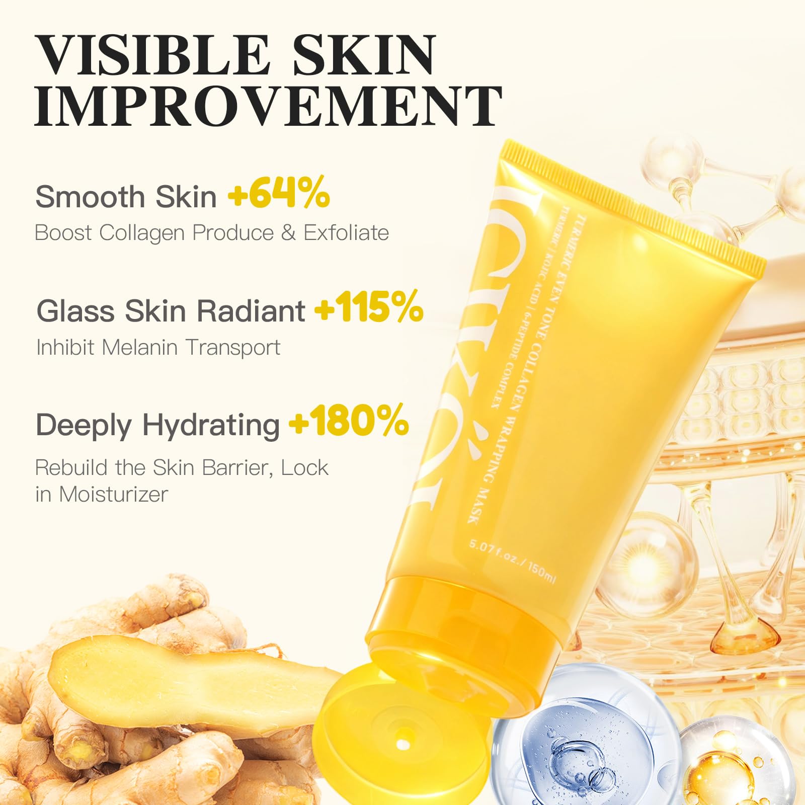ICIKOL easy peel-off mask with hygienic brush for overnight care.