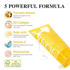 ICIKOL formula with turmeric, kojic acid, and vitamin C targets dullness.