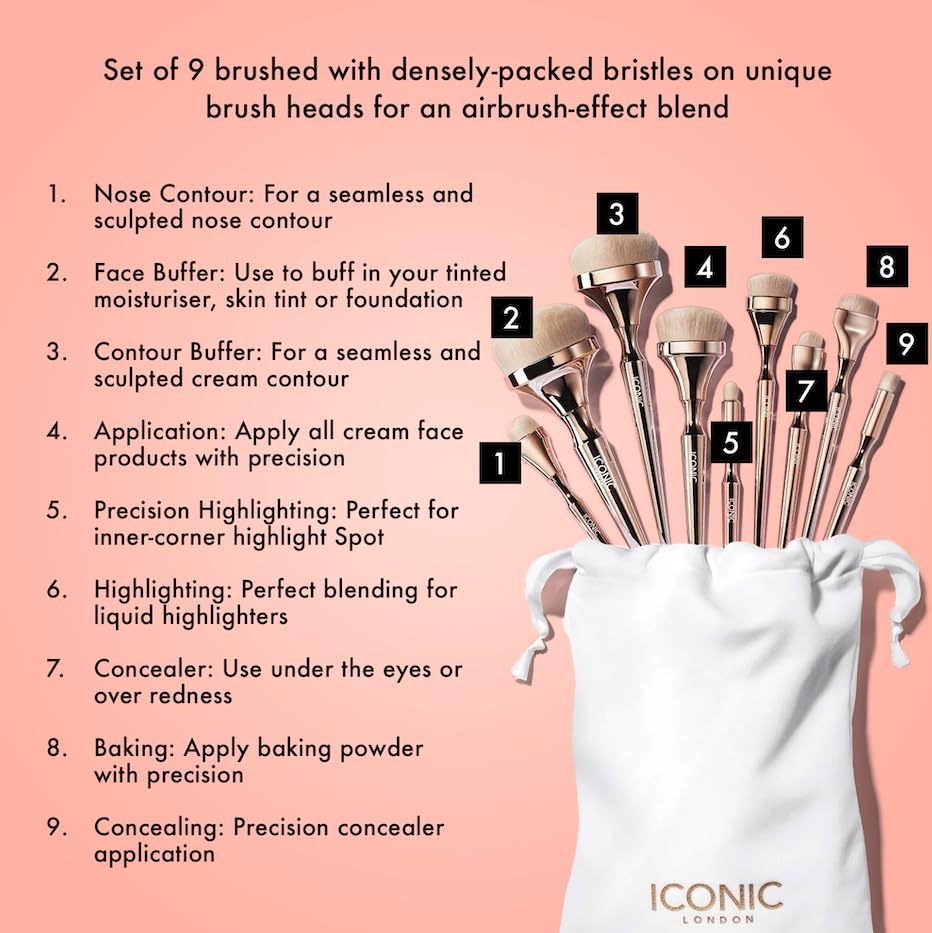 ICONIC LONDON HD Blend brocha para aplicar base, cobertura suave