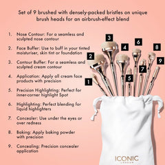 ICONIC LONDON HD Blend brocha para aplicar base, cobertura suave