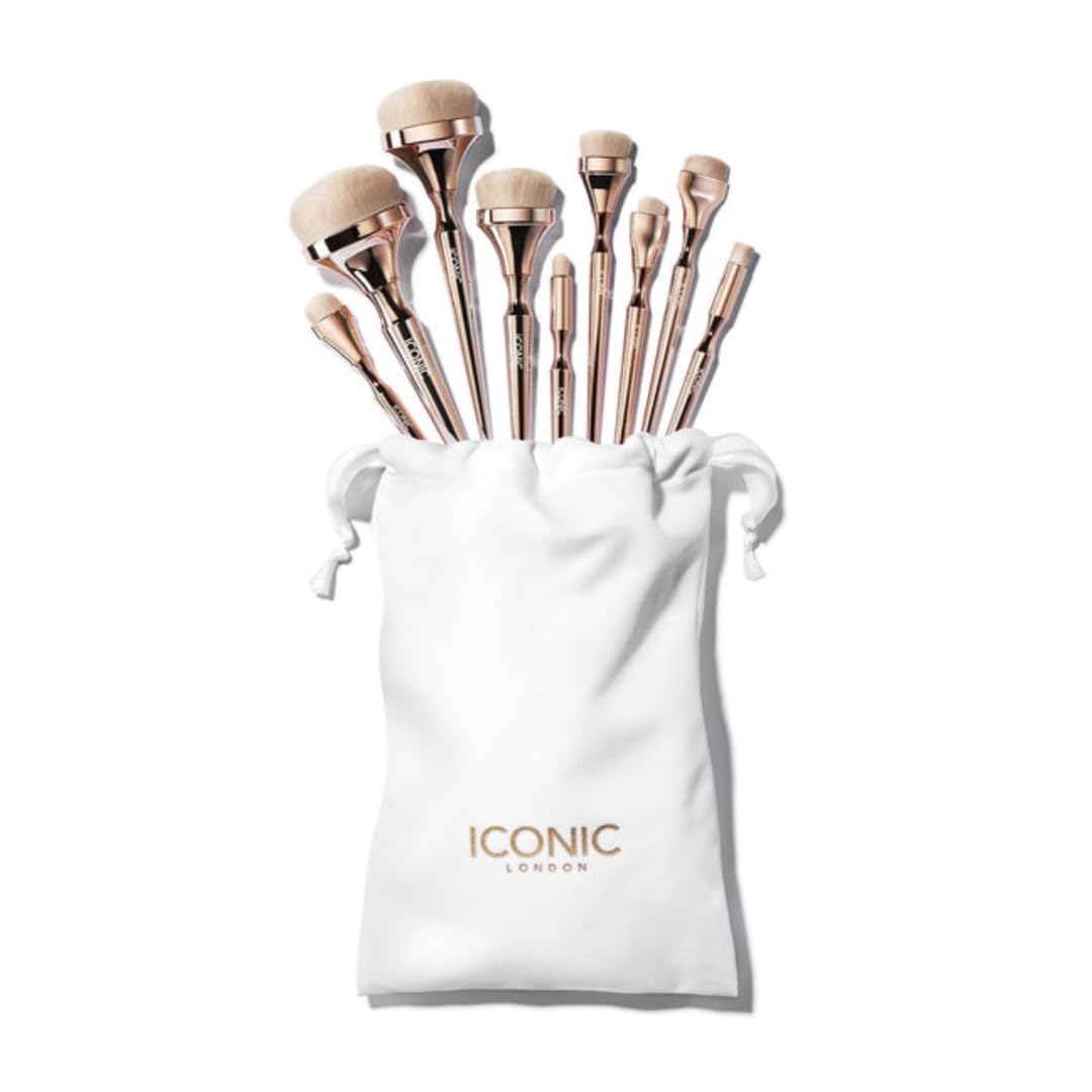 ICONIC LONDON HD Blend set 12 brochas para maquillaje, acabado uniforme