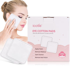 ICOTLE almohadillas de ojos con algodón 200: limpieza suave y eficiente para rostro