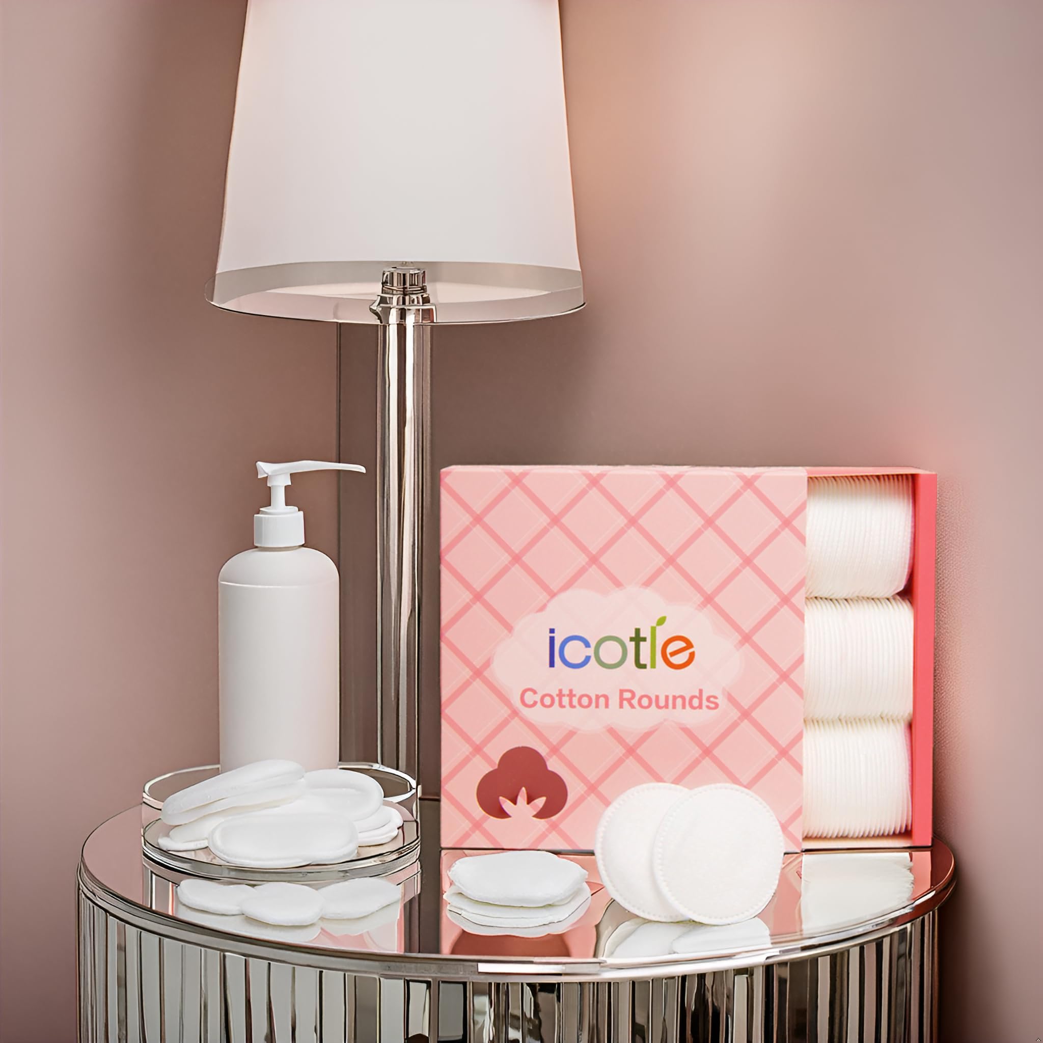 ICOTLE discos desmaquillantes para desmaquillar suave y piel sensible.