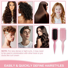 iDAOLI cepillo para estilizar rizos rosa: peinado definido sin tirar del cabello.