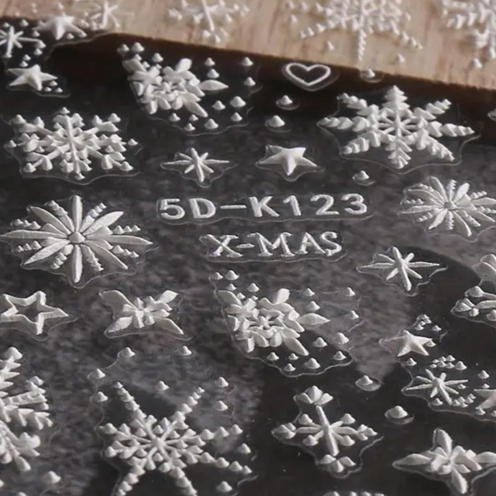 IDDFEVE adornos navideños relieve para uñas con brillo.