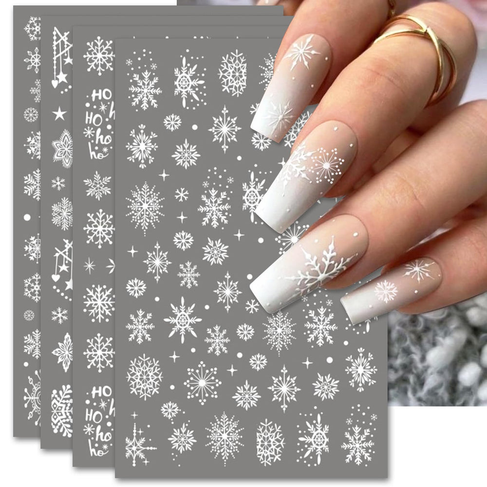 IDDFEVE copos de nieve - diseños navideños para uñas, ideal para fiestas