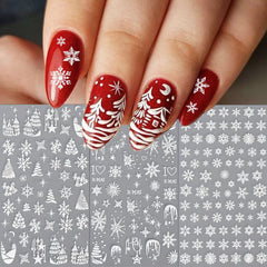 IDDFEVE copos de nieve relieve para uñas, toque festivo.