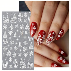 IDDFEVE diseños nieve embossados navideños para uñas con efecto 3D.