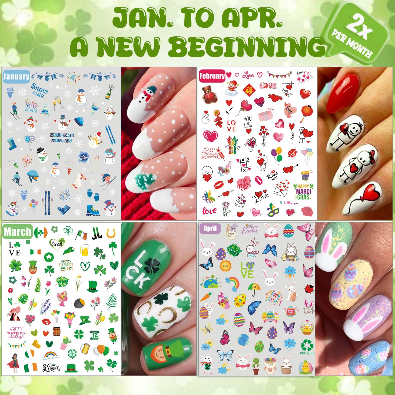 IDDFEVE motivos de copos de nieve para uñas brillantes.