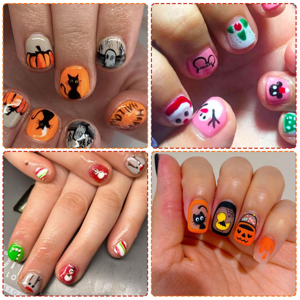 IDDFEVE Uñas con figuras brillantes 3D para look diario