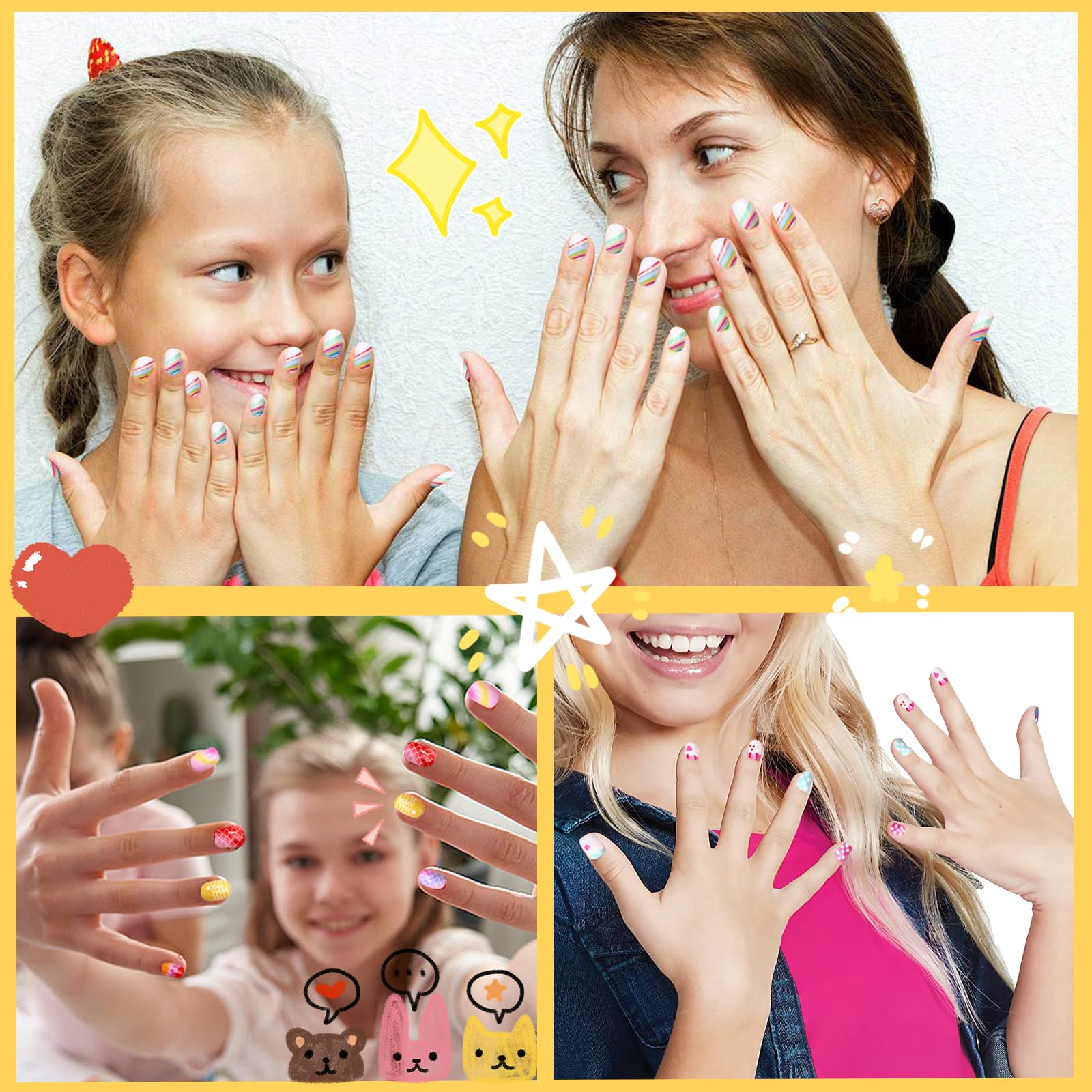 Ideal Swan uñas para niñas con retirada suave sin dañar las uñas.