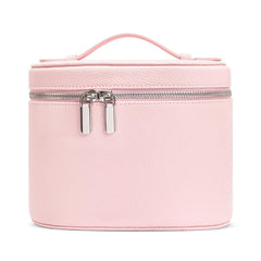 Estuche idoltimes de cuero portátil para maquillaje, ideal para viaje y organización.