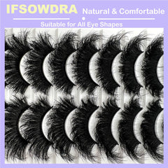 IFSOWDRA pestañas visón curva D con volumen 20mm para apariencia equilibrada