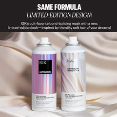 IGK aerosol de spirulina Good Behavior, aplicación diaria para suavidad y brillo ligero.