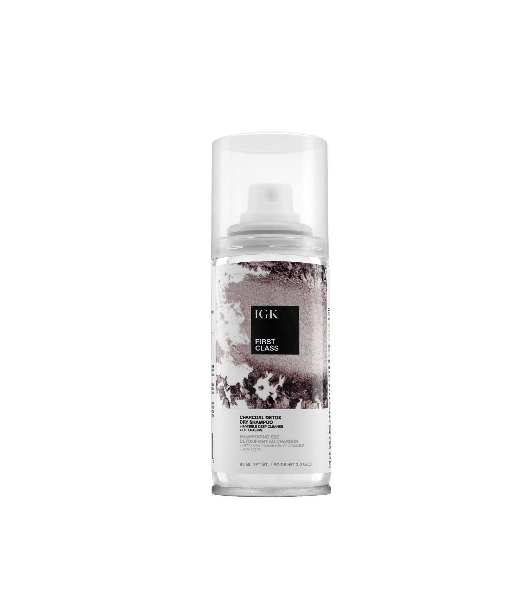 IGK Primera Clase detox de carbón, champú en seco, botella para limpieza profunda y volumen.