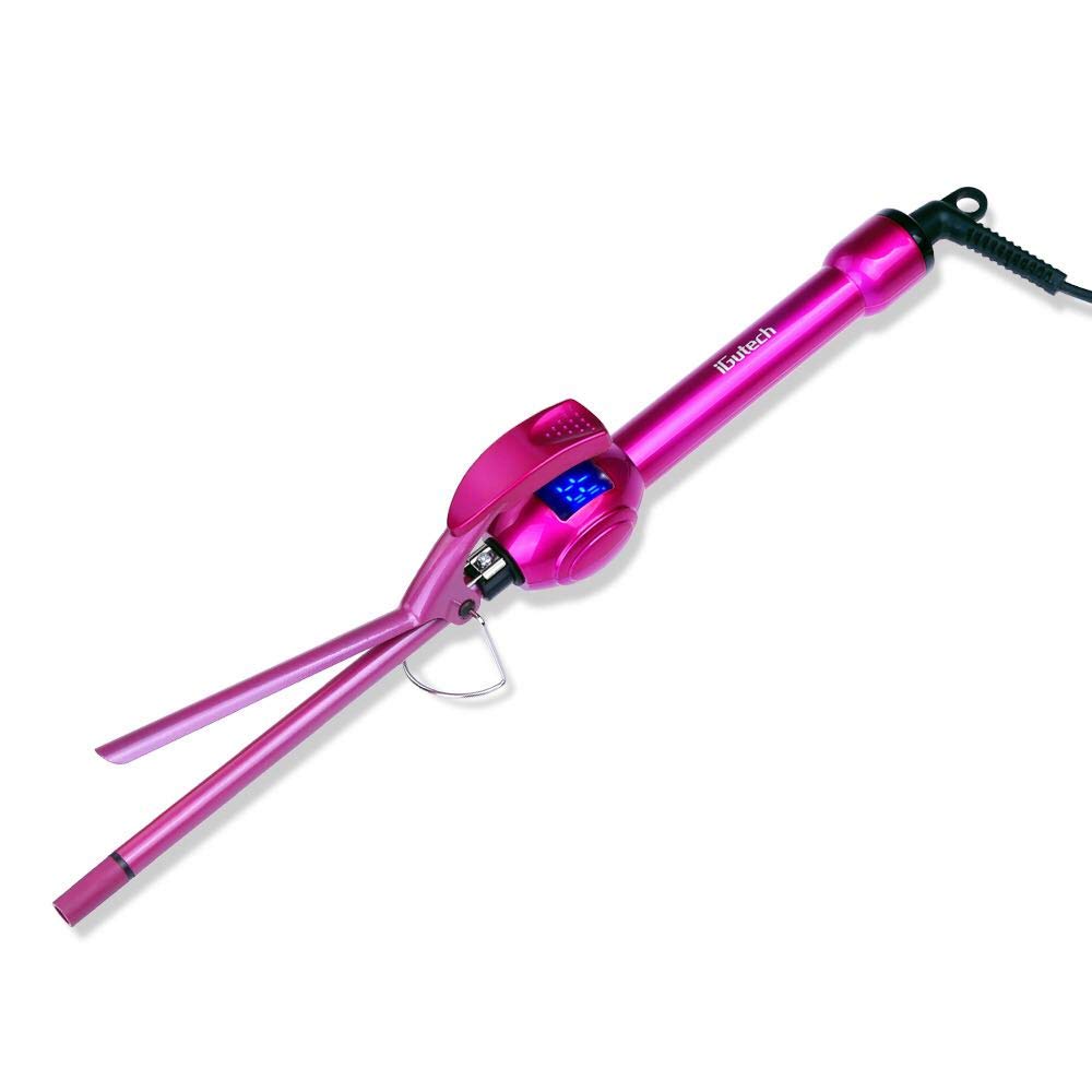 iGutech rizador de pelo 9 mm con barril cerámico para rizos definidos
