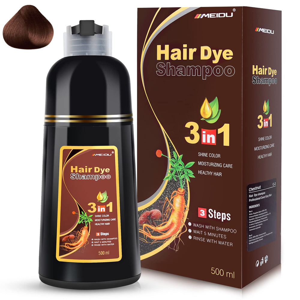 IIIMEIDU Champú Tinte 500 ml: envase visible para aplicar color en casa.