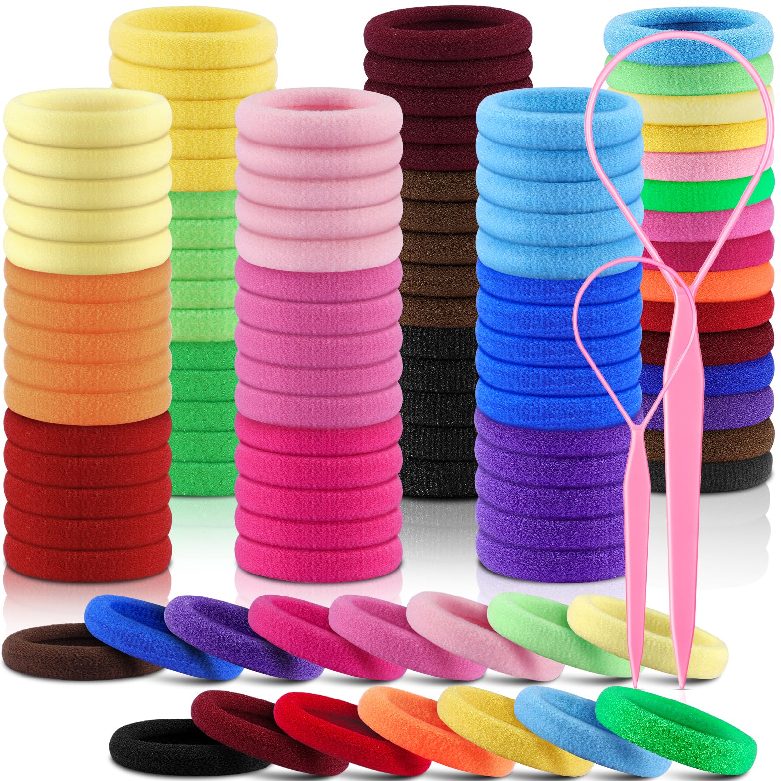 Gomas Ikoco 150 piezas en colores brillantes para peinados diarios.