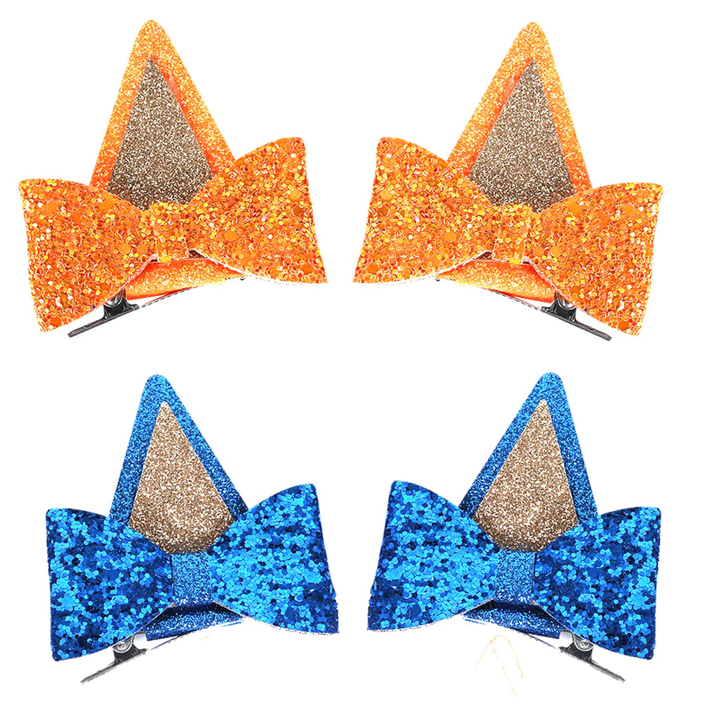 IKUHRMO clips orejas azules, diseño llamativo para fiestas y disfraces.