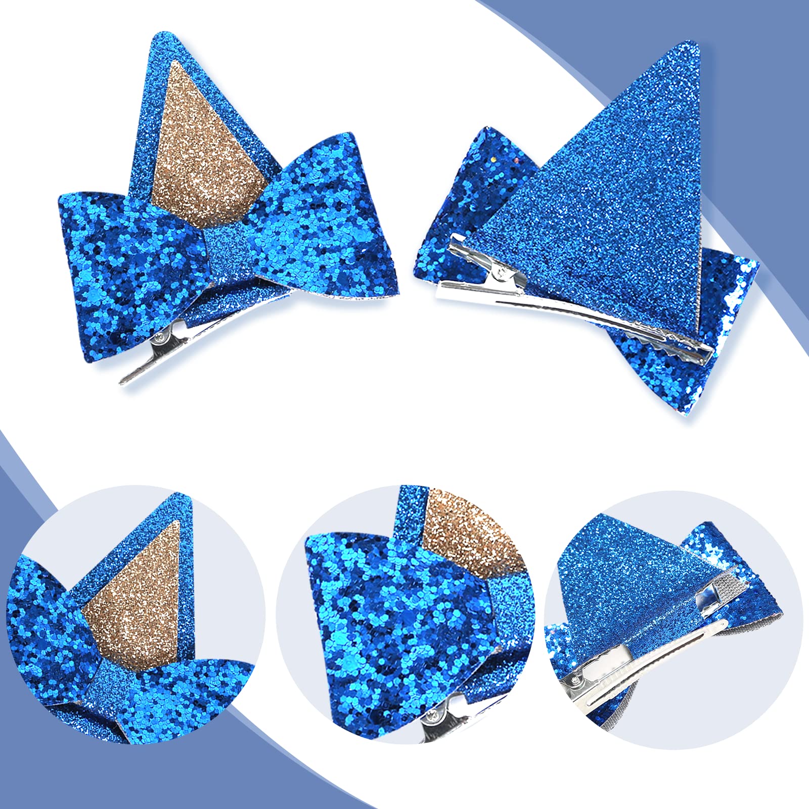 IKUHRMO clip orejas azules, ajuste cómodo para peinarse.