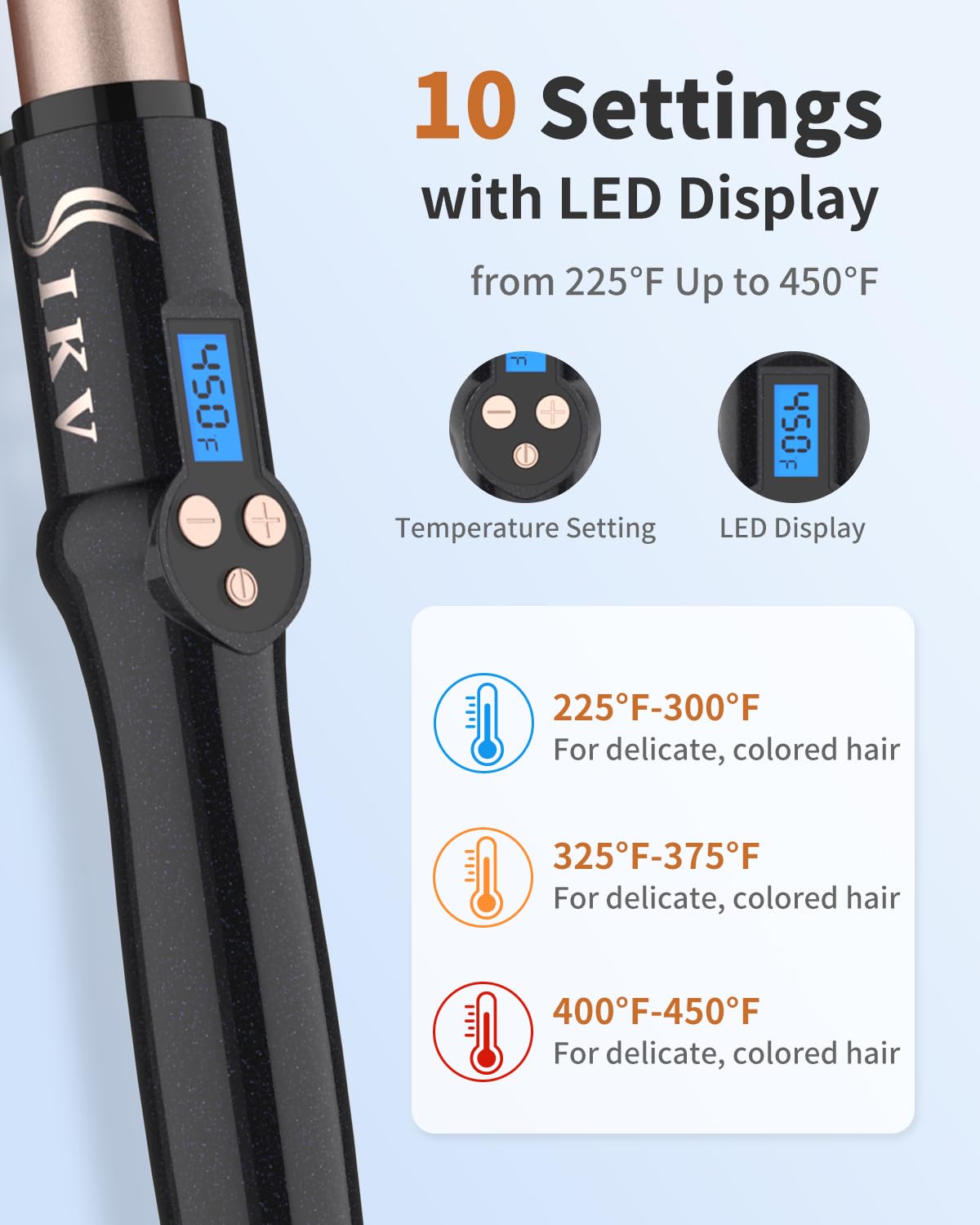 IKV rizador con apagado automático de 1 hora para mayor seguridad.