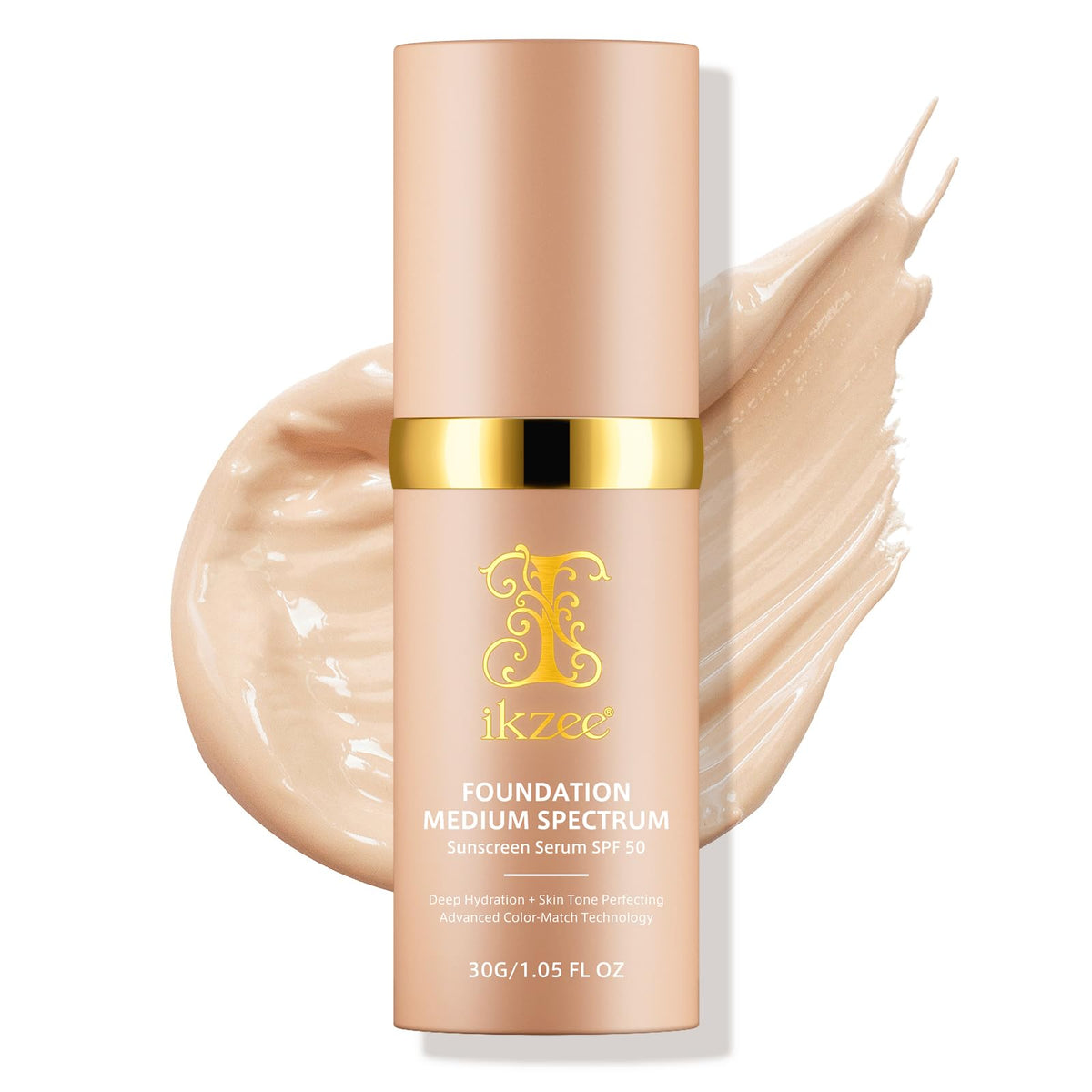 IKZEE 4 in 1 Foundation bottle front view for daily wear and color matching