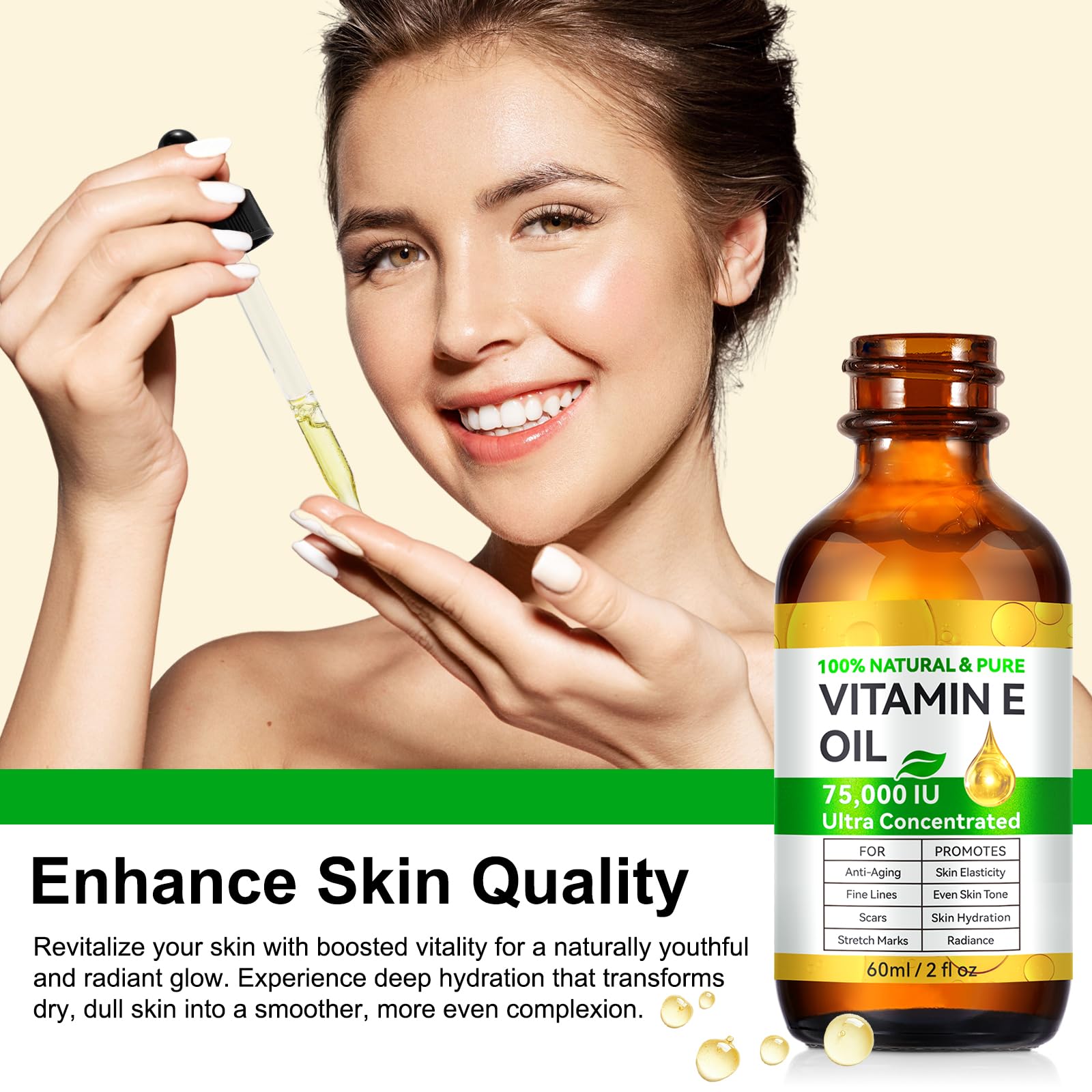 IKZEE Vitamina E: gotero para uso diario y suave aplicación