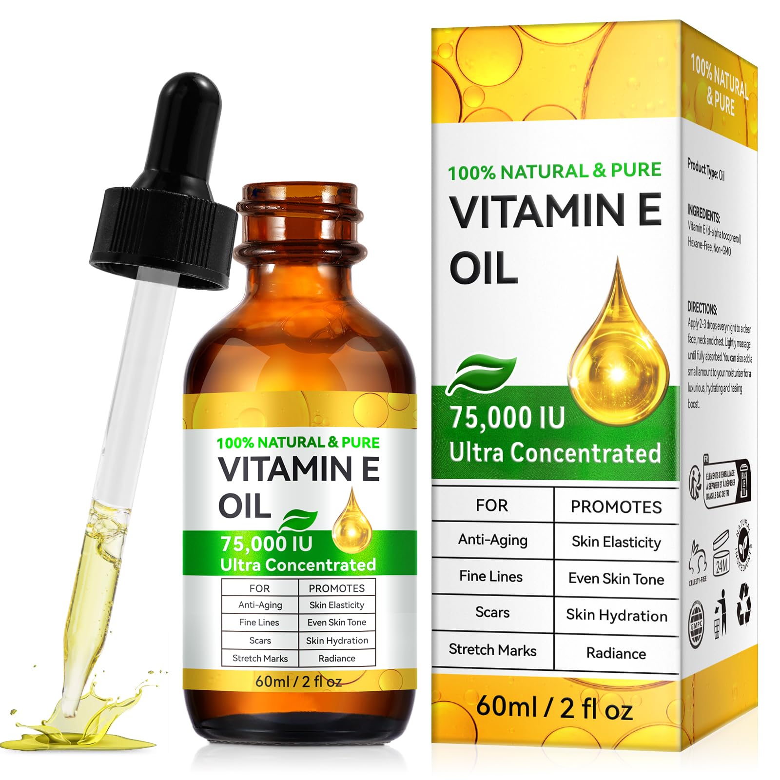 IKZEE Vitamina E: botella frontal para hidratación del rostro