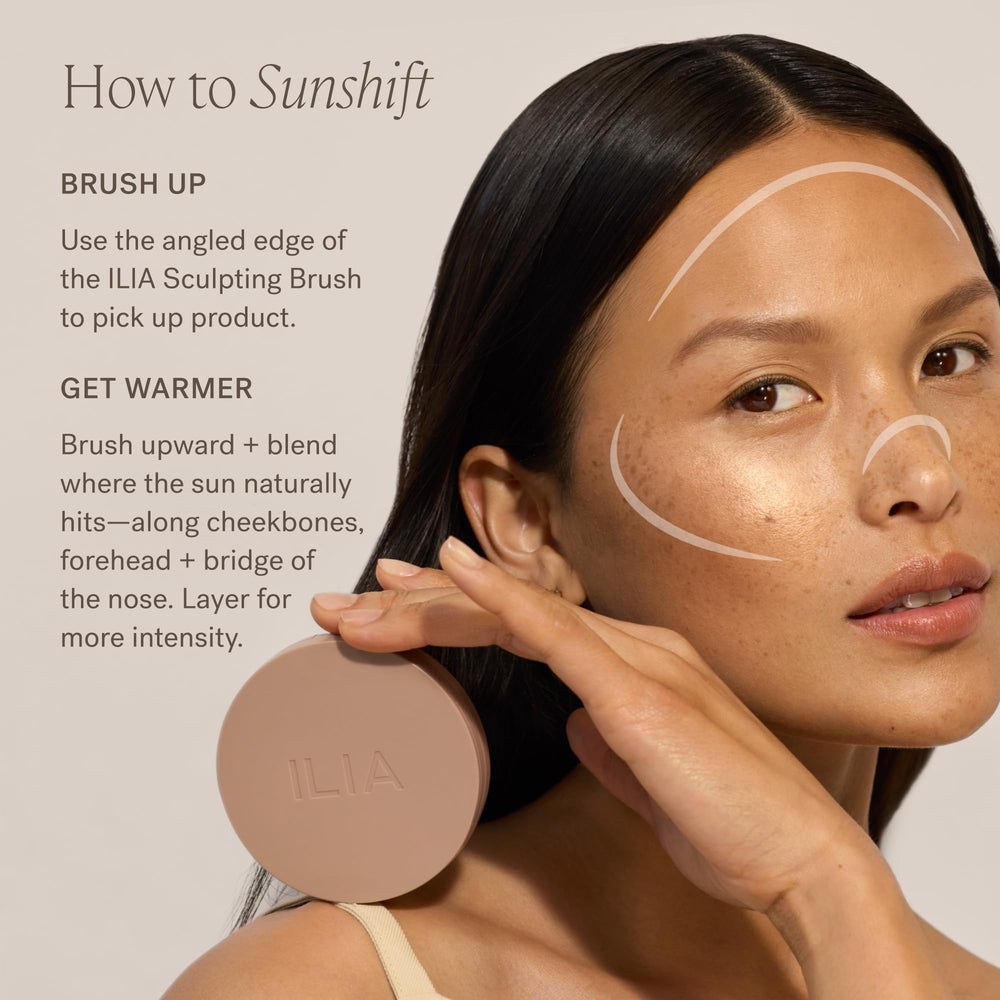 ILIA Sunshift bronceador no comedogénico y vegano para piel sensible.
