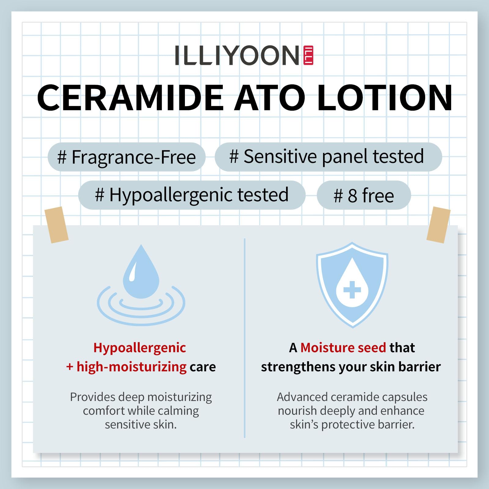 Illiyoon Ceramide Ato Lotion: textura ligera, hidratación duradera para rostro y cuerpo.