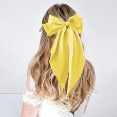 Illpta lazo satinado grande amarillo, ideal para lucir recogidos y estilos diarios.
