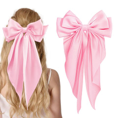 illpta Lazo satinado grande rosa, pinza para cabello con sujeción elegante