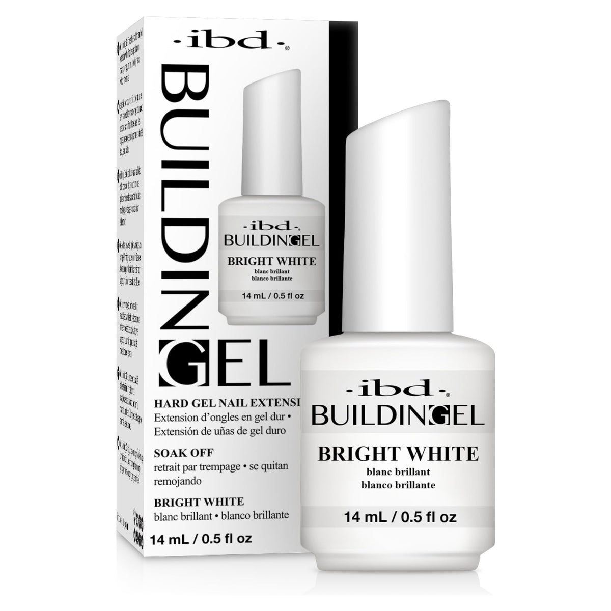 IBD Building Gel Bright White – Extensión de Uñas Duras, 0.5 oz, Hecho en EE. UU.