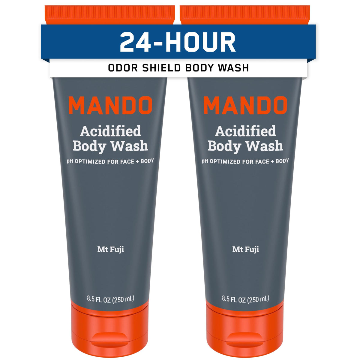 Ducha Corporal Odor Shield de Mando — Control de 24 h, sin SLS ni parabenos, 8,5 onzas (Mt Fuji)