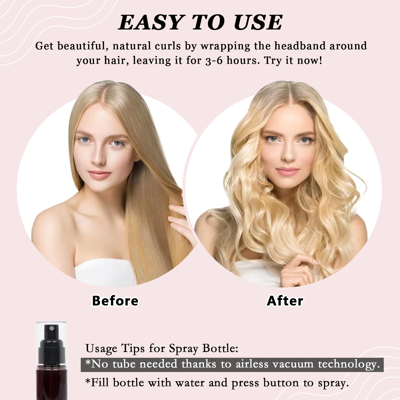 ZILAMPU No Heat Curling Rod Headband for Women and Girls – Overnight Velour Hair Roller Wrap, Leopard Print