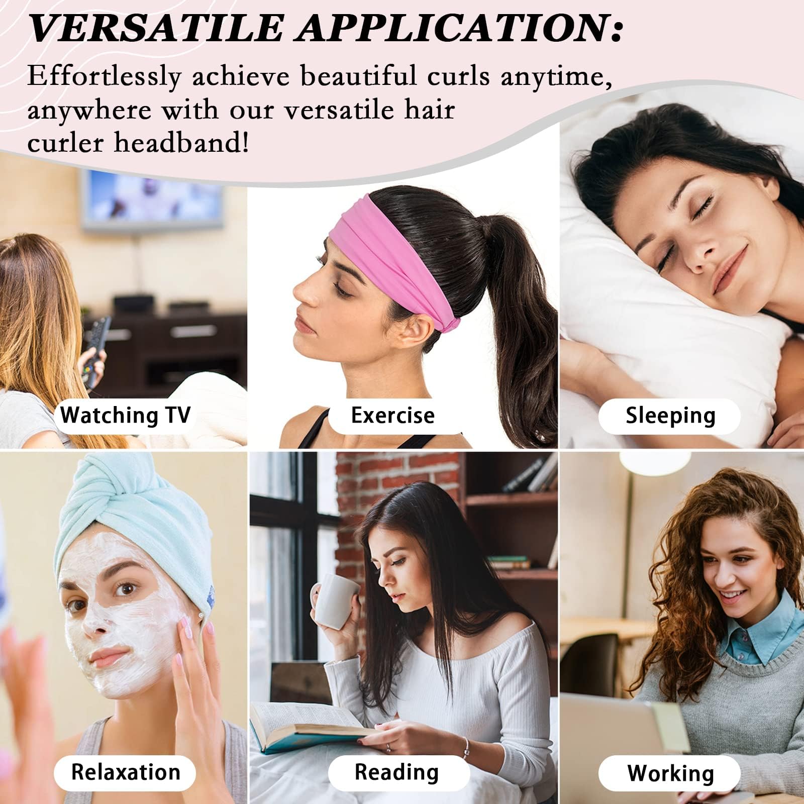 ZILAMPU No Heat Curling Rod Headband for Women and Girls – Overnight Velour Hair Roller Wrap, Leopard Print