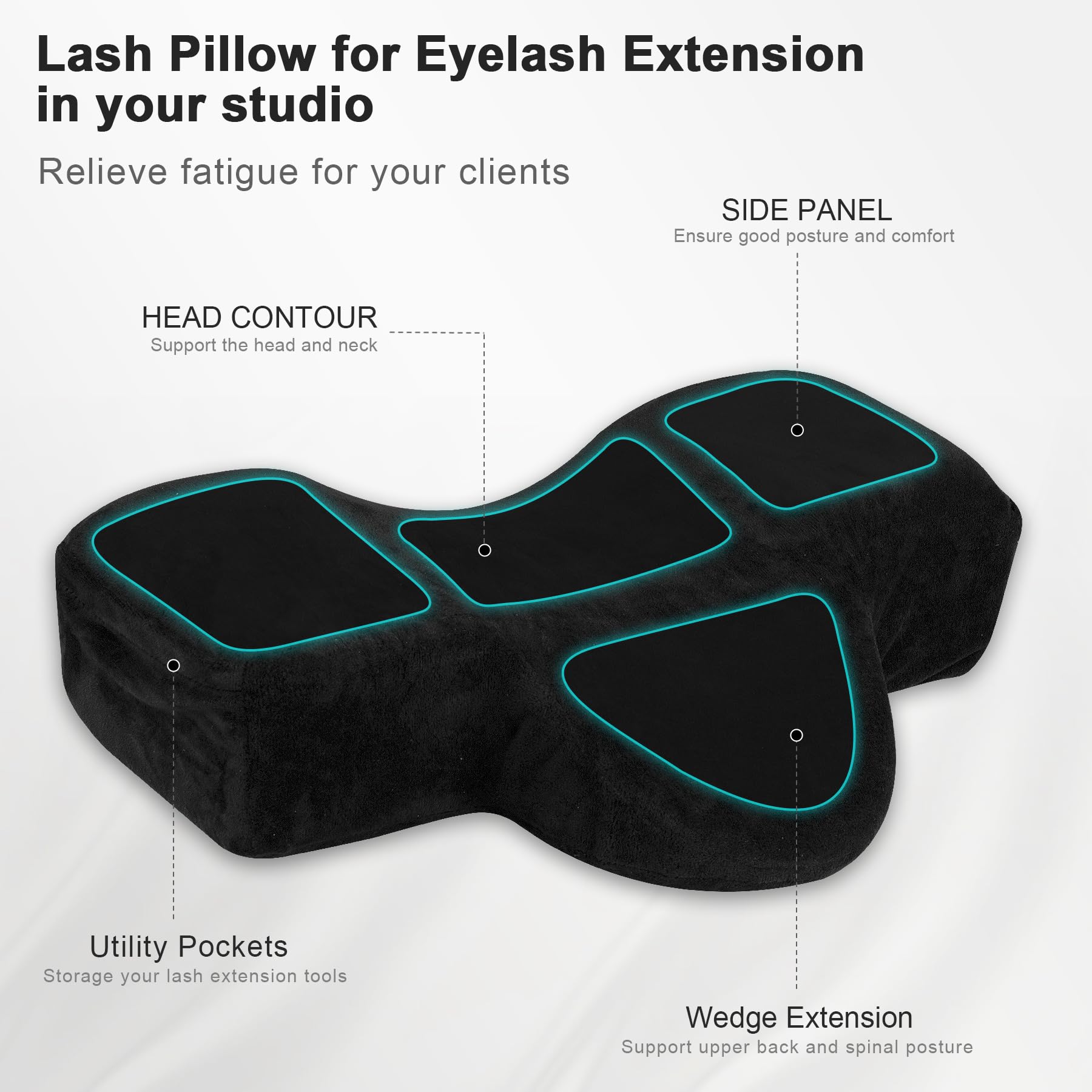 IMENE Lash Pillow de espuma viscoelástica mantiene la cabeza estable durante el lash