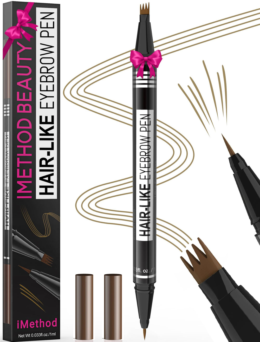 iMethod lápiz cejas microblading 2 en 1, definición rápida y acabado natural