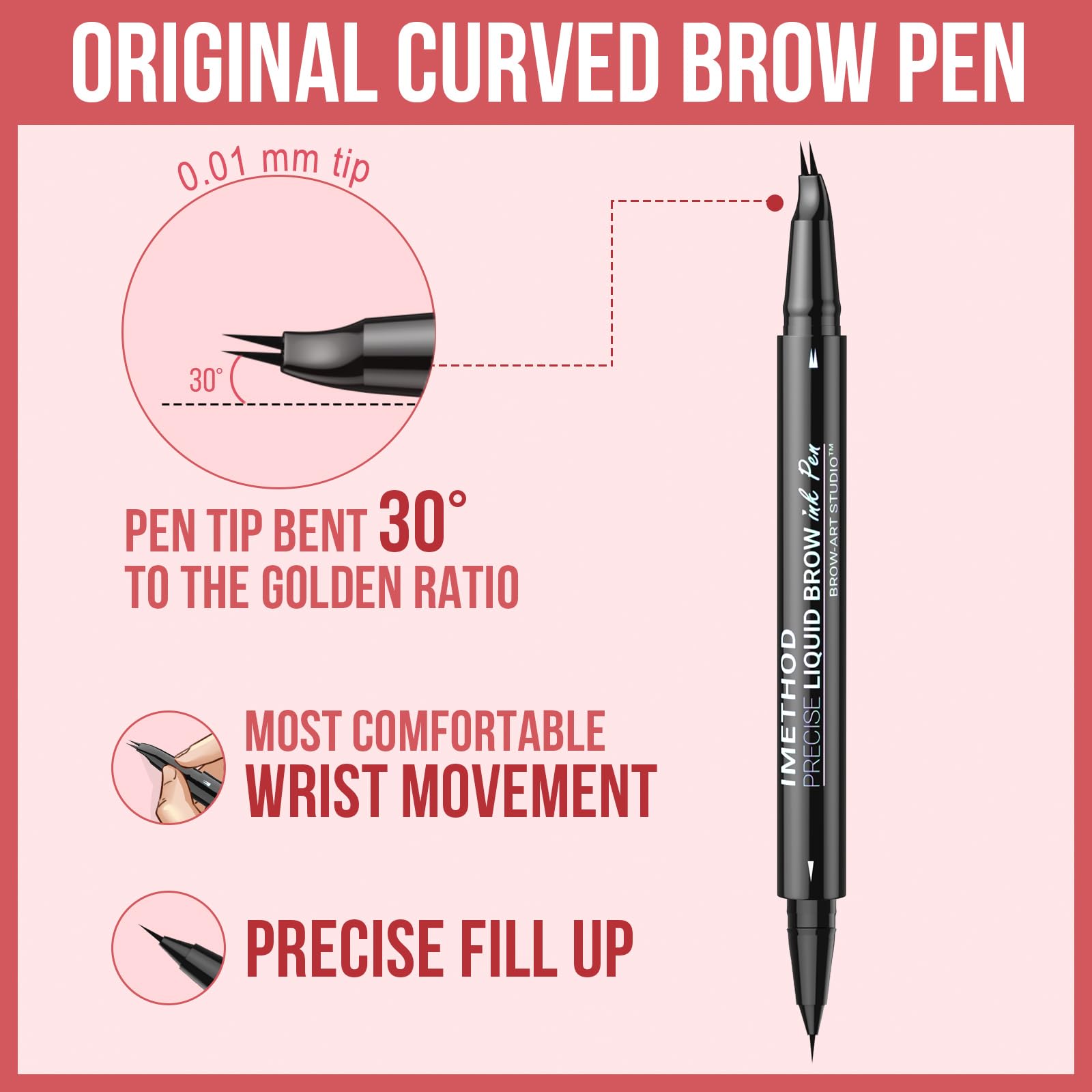 iMethod Curved Eyebrow Pen tonos marrones para todos los cabellos.