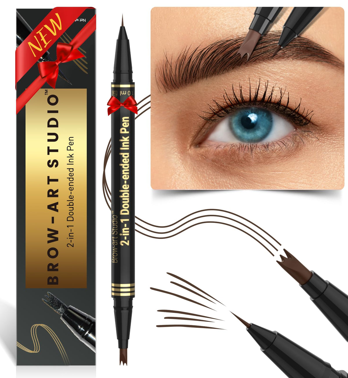 iMethod lápiz cejas doble extremidad para trazos realistas y rápidos.