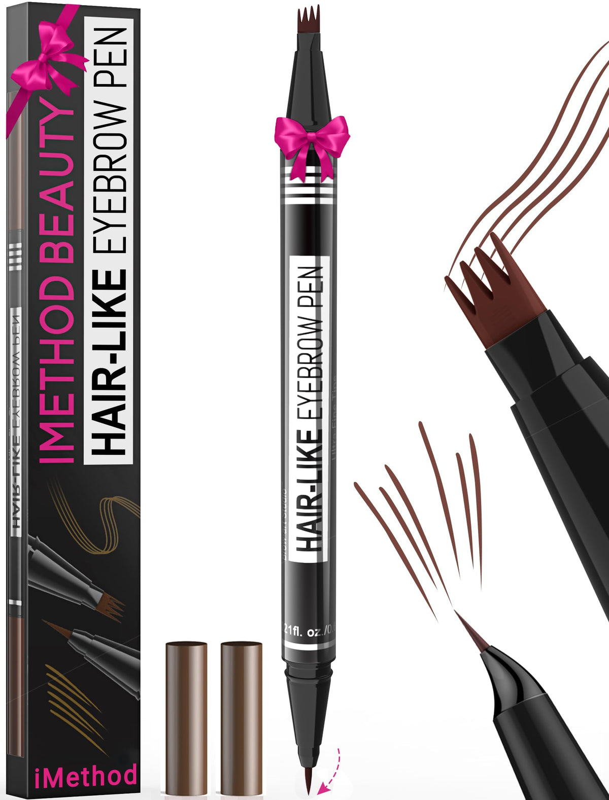 iMethod Microblading Eyebrow Pen con 4 puntas para trazos realistas