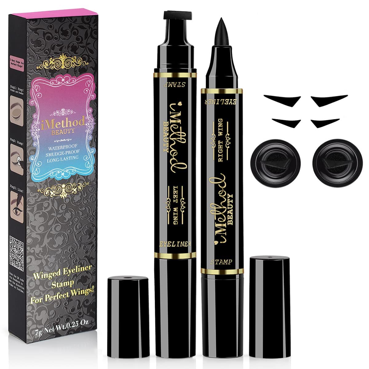 iMethod winged eyeliner stamp left wing for quick, symmetrical cat-eye.