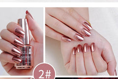 IMGDD esmalte uñas dorado cromado con brillo duradero para fiestas