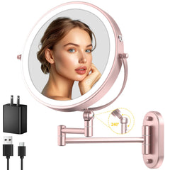 Espejo IMIKONA de pared con luz para maquillaje de precisión.