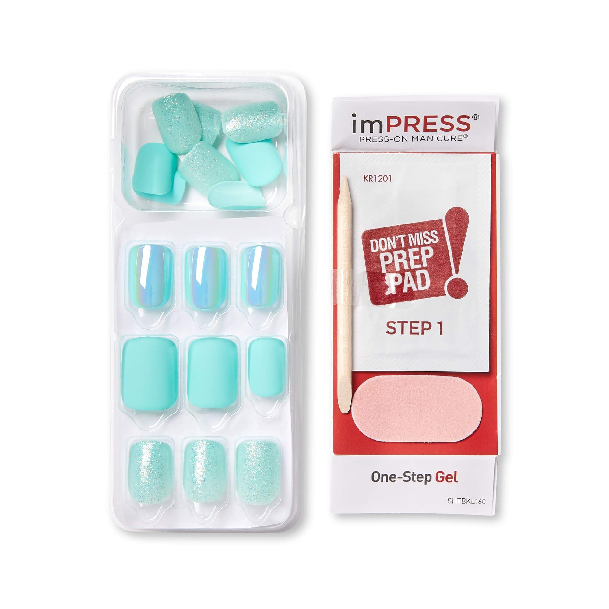 imPRESS Acabado mate azul, estilo sobrio para uso diario.