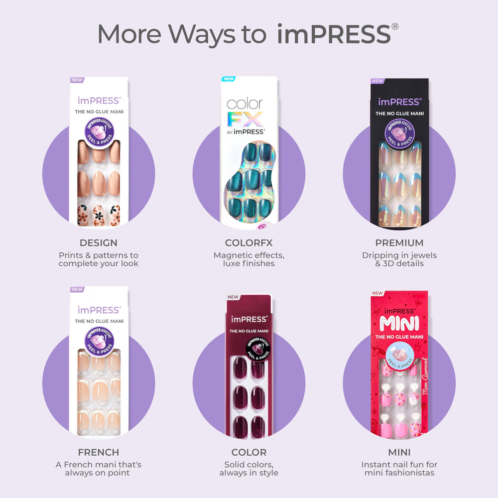 imPRESS kit con preparacion, lima y palillo para cutícula.