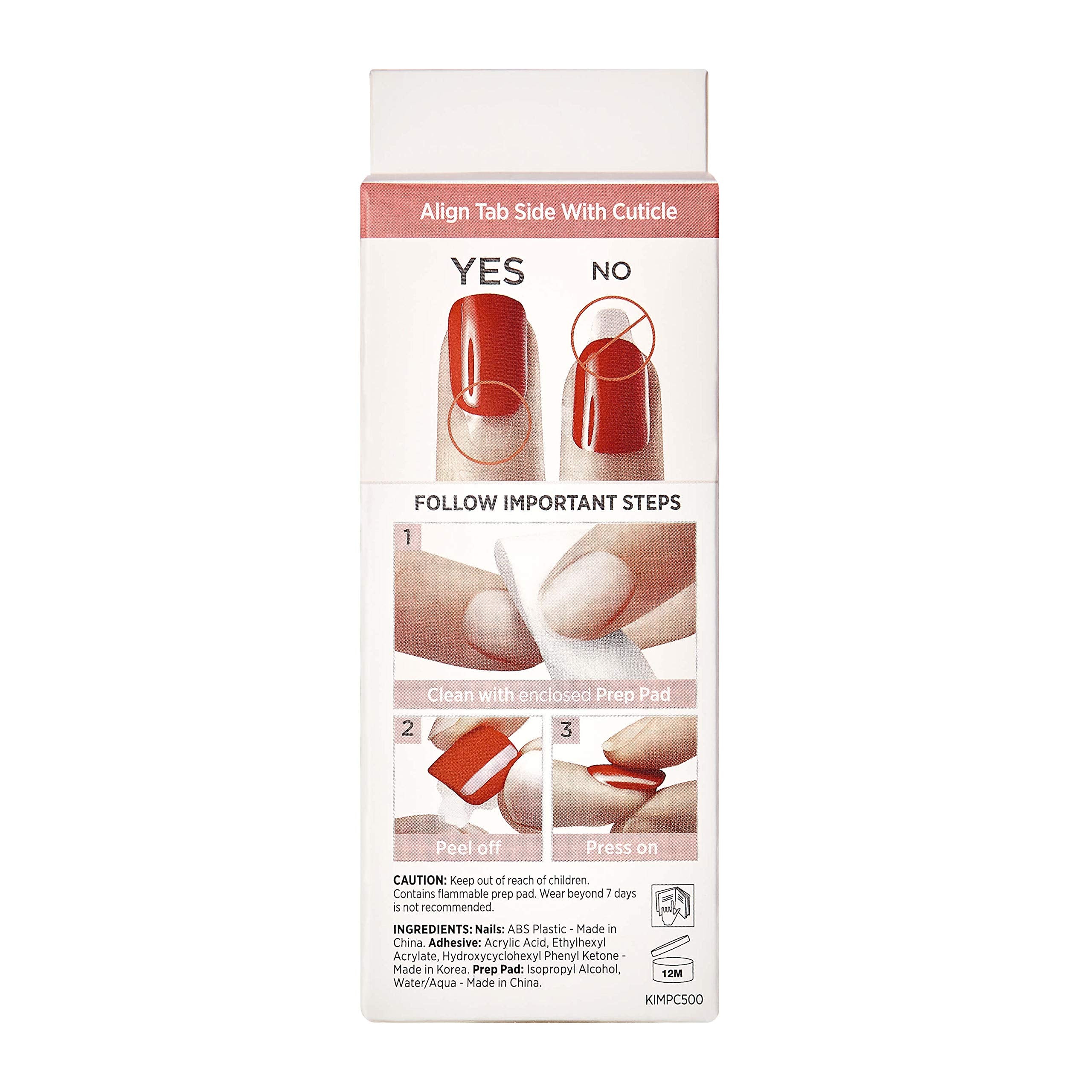 Uñas imPRESS PureFit con ajuste natural y cómodo en gris corto.